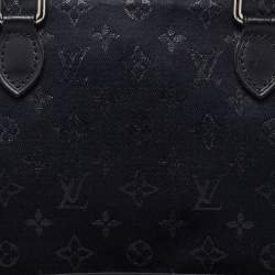 Pre Owned Louis Vuitton Black Monogram Satin and Leather Limited Edition Alma Mini Bag