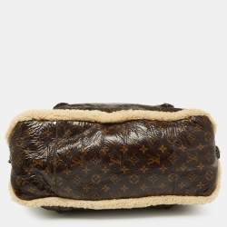 Pre Owned Louis Vuitton Monogram Limited Edition Shearling Sac Thunder Bag