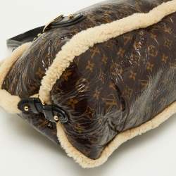 Pre Owned Louis Vuitton Monogram Limited Edition Shearling Sac Thunder Bag