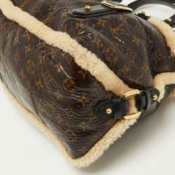 Pre Owned Louis Vuitton Monogram Limited Edition Shearling Sac Thunder Bag