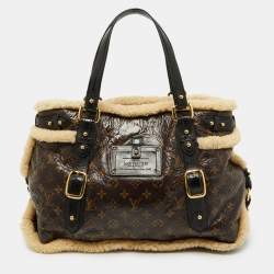 Pre Owned Louis Vuitton Monogram Limited Edition Shearling Sac Thunder Bag