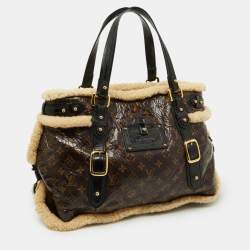 Pre Owned Louis Vuitton Monogram Limited Edition Shearling Sac Thunder Bag