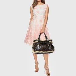 Pre Owned Louis Vuitton Monogram Limited Edition Shearling Sac Thunder Bag