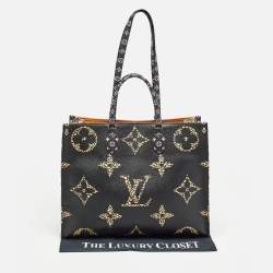 Pre Owned Louis Vuitton Black Monogram Giant Jungle Canvas Onthego GM Bag