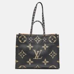 Pre Owned Louis Vuitton Black Monogram Giant Jungle Canvas Onthego GM Bag