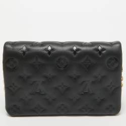 Pre Owned Louis Vuitton Black Monogram Leather Coussin Pochette Bag