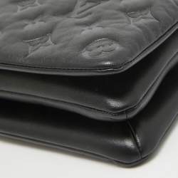 Pre Owned Louis Vuitton Black Monogram Leather Coussin Pochette Bag