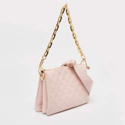 Louis Vuitton Soft Rose Pink Monogram Embossed Leather Coussin PM Bag