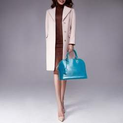 Pre Owned Louis Vuitton Cyan Epi Leather Alma PM Bag