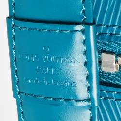 Pre Owned Louis Vuitton Cyan Epi Leather Alma PM Bag