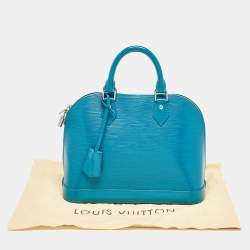 Pre Owned Louis Vuitton Cyan Epi Leather Alma PM Bag
