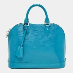 Pre Owned Louis Vuitton Cyan Epi Leather Alma PM Bag