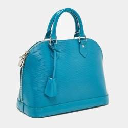 Pre Owned Louis Vuitton Cyan Epi Leather Alma PM Bag