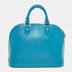 Pre Owned Louis Vuitton Cyan Epi Leather Alma PM Bag