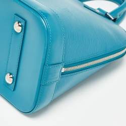 Pre Owned Louis Vuitton Cyan Epi Leather Alma PM Bag