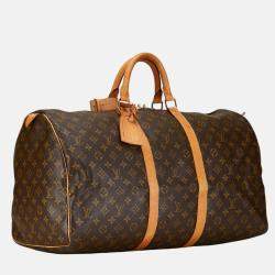 Louis Vuitton Brown Monogram Canvas Keepall 55 Bag