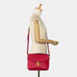 Louis Vuitton Red Monogram Empreinte Pochette Metis Shoulder Bag