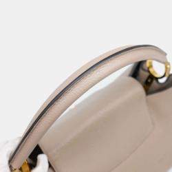 Louis Vuitton Beige Leather MM Capucines Top Handle Bag