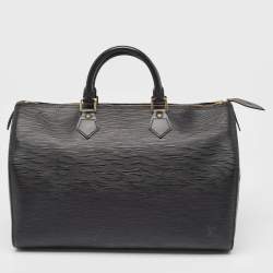 Pre Owned Louis Vuitton Black Epi Leather Speedy 35 Bag