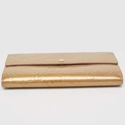 Louis Vuitton Beige Poudre Monogram Vernis Sarah Wallet