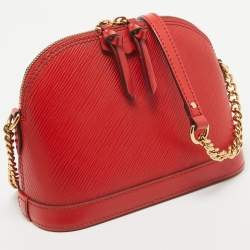 Pre Owned Louis Vuitton Red Epi Leather Mini Alma Bag