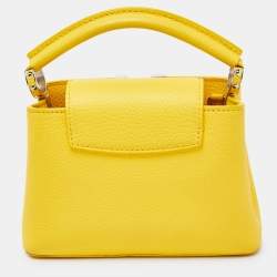 Pre Owned Louis Vuitton Citron Taurillon Leather Capucines Mini Bag