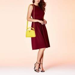 Pre Owned Louis Vuitton Citron Taurillon Leather Capucines Mini Bag