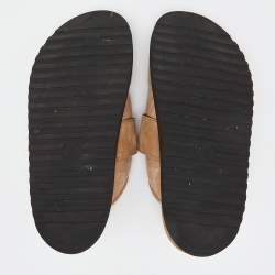 Louis Vuitton Beige Monogram Wool LV Cosy Flat Clogs Size 38