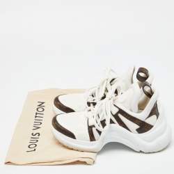 Louis Vuitton White Mesh and Monogram Canvas Archlight Sneakers Size 37