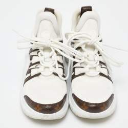 Louis Vuitton White Mesh and Monogram Canvas Archlight Sneakers Size 37