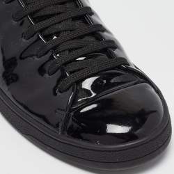 Louis Vuitton Black Patent Leather Frontrow Sneakers Size 37.5