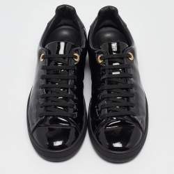 Louis Vuitton Black Patent Leather Frontrow Sneakers Size 37.5