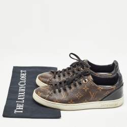 Louis Vuitton Brown Monogram Coated Canvas Frontrow Low Top Sneakers Size 38