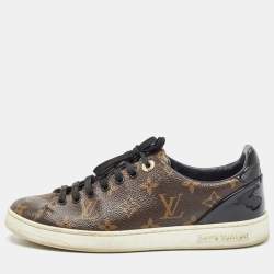 Louis Vuitton Brown Monogram Coated Canvas Frontrow Low Top Sneakers Size 38