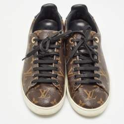 Louis Vuitton Brown Monogram Coated Canvas Frontrow Low Top Sneakers Size 38