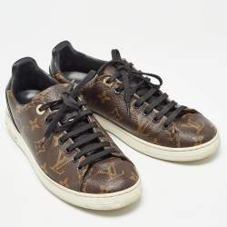 Louis Vuitton Brown Monogram Coated Canvas Frontrow Low Top Sneakers Size 38