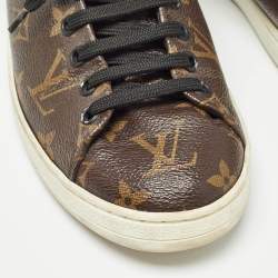 Louis Vuitton Brown Monogram Coated Canvas Frontrow Low Top Sneakers Size 38