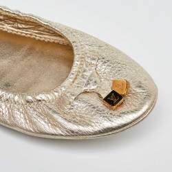 Louis Vuitton Gold Leather Ballet Flats Size 39.5