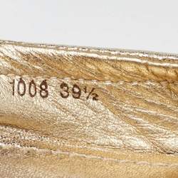 Louis Vuitton Gold Leather Ballet Flats Size 39.5