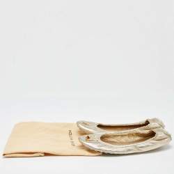 Louis Vuitton Gold Leather Ballet Flats Size 39.5