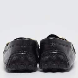 Pre Owned Louis Vuitton Black Leather Oxford Ballet Flats Size 37