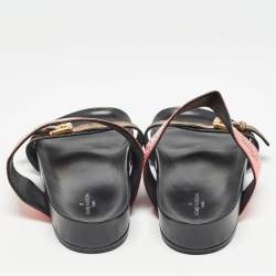 Louis Vuitton Brown/Red Floral Print and Monogram Canvas Bom Dia Sandals Size 39