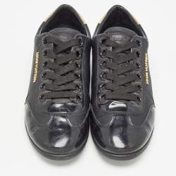 Louis Vuitton Black Nylon and Patent Leather Low Top Sneakers Size 38.5 