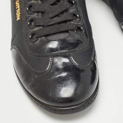 Louis Vuitton Black Nylon and Patent Leather Low Top Sneakers Size 38.5 