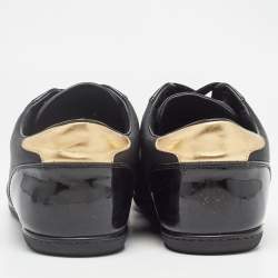 Louis Vuitton Black Nylon and Patent Leather Low Top Sneakers Size 38.5 