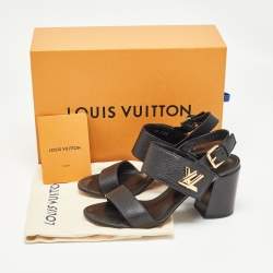 Louis Vuitton Black Leather Horizon Slingback Sandals Size 39