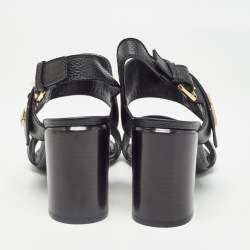 Louis Vuitton Black Leather Horizon Slingback Sandals Size 39