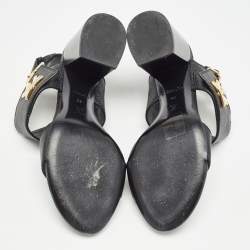 Louis Vuitton Black Leather Horizon Slingback Sandals Size 39