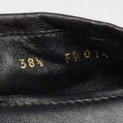 Pre Owned Louis Vuitton Black Leather Bow Tempting Scrunch Loafers Size 38.5 