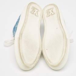 Pre Owned Louis Vuitton Blue Monogram Denim Stellar Sneakers Size 38.5 